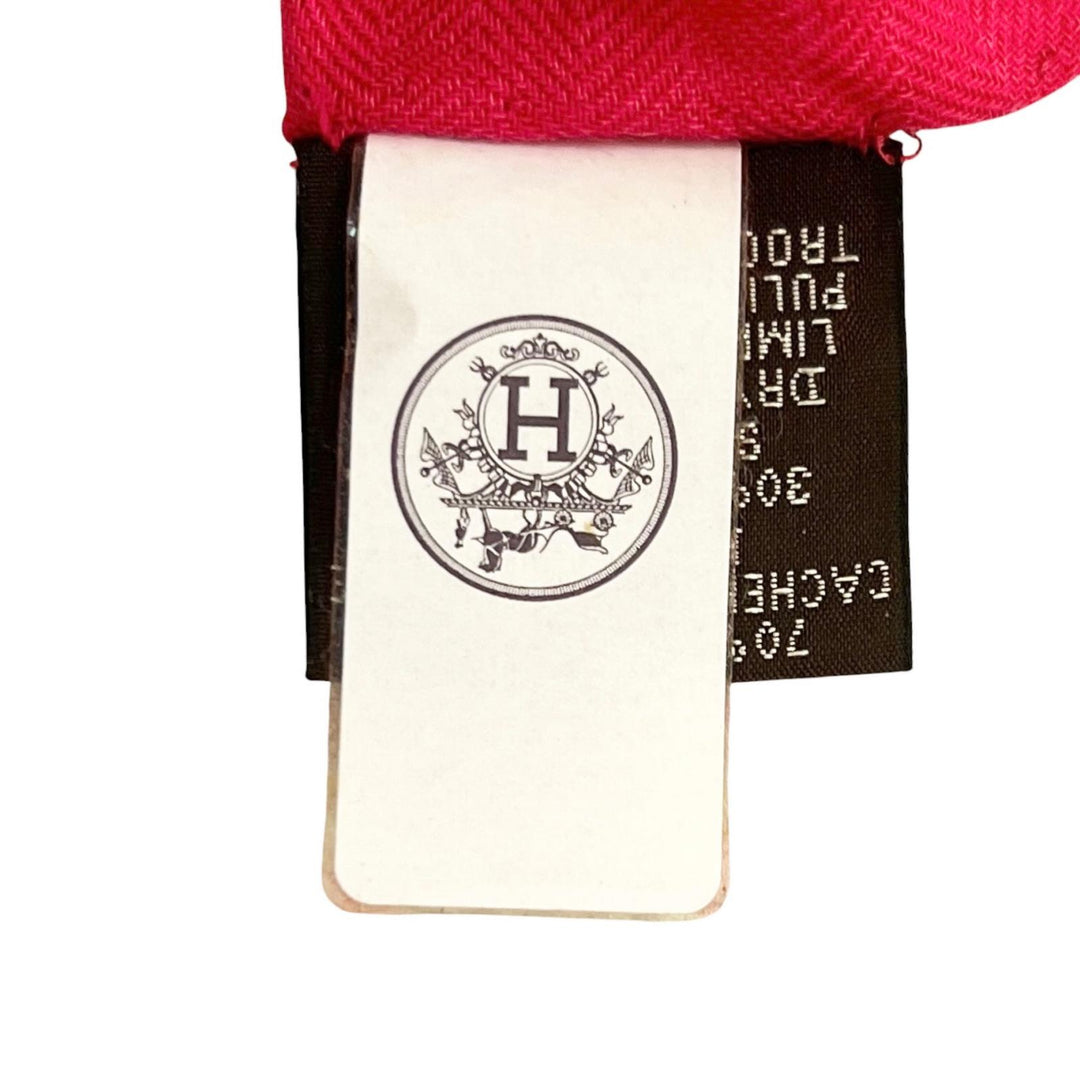 Pristine HERMES scarf BRIDE DE COUR Caregean pink cashmere Women 243579S