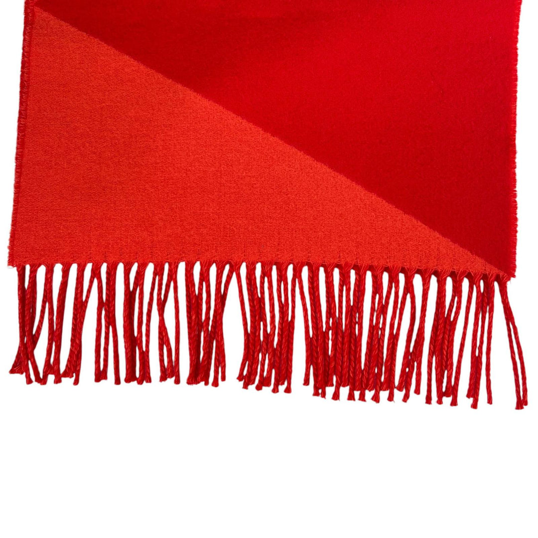 Pristine HERMES Scarf Kazak Zigzag with Fringe Red cashmere Women