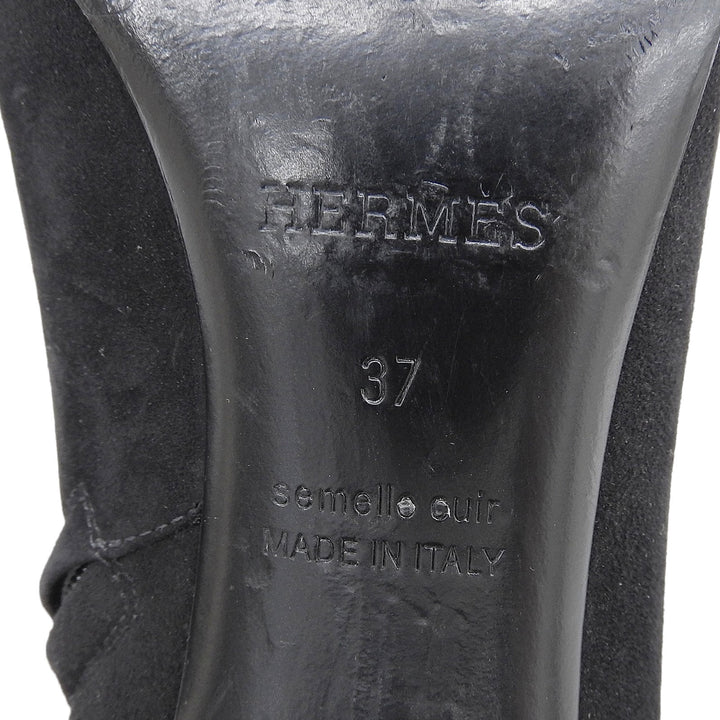 Great HERMES short boots Blanche Crystal H-buckle pointed toe Women 37 202012Z
