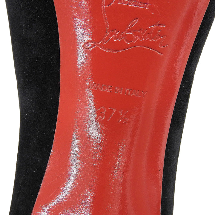 Excellent Christian Louboutin Open-toe pumps black Suede leather Women 37.5