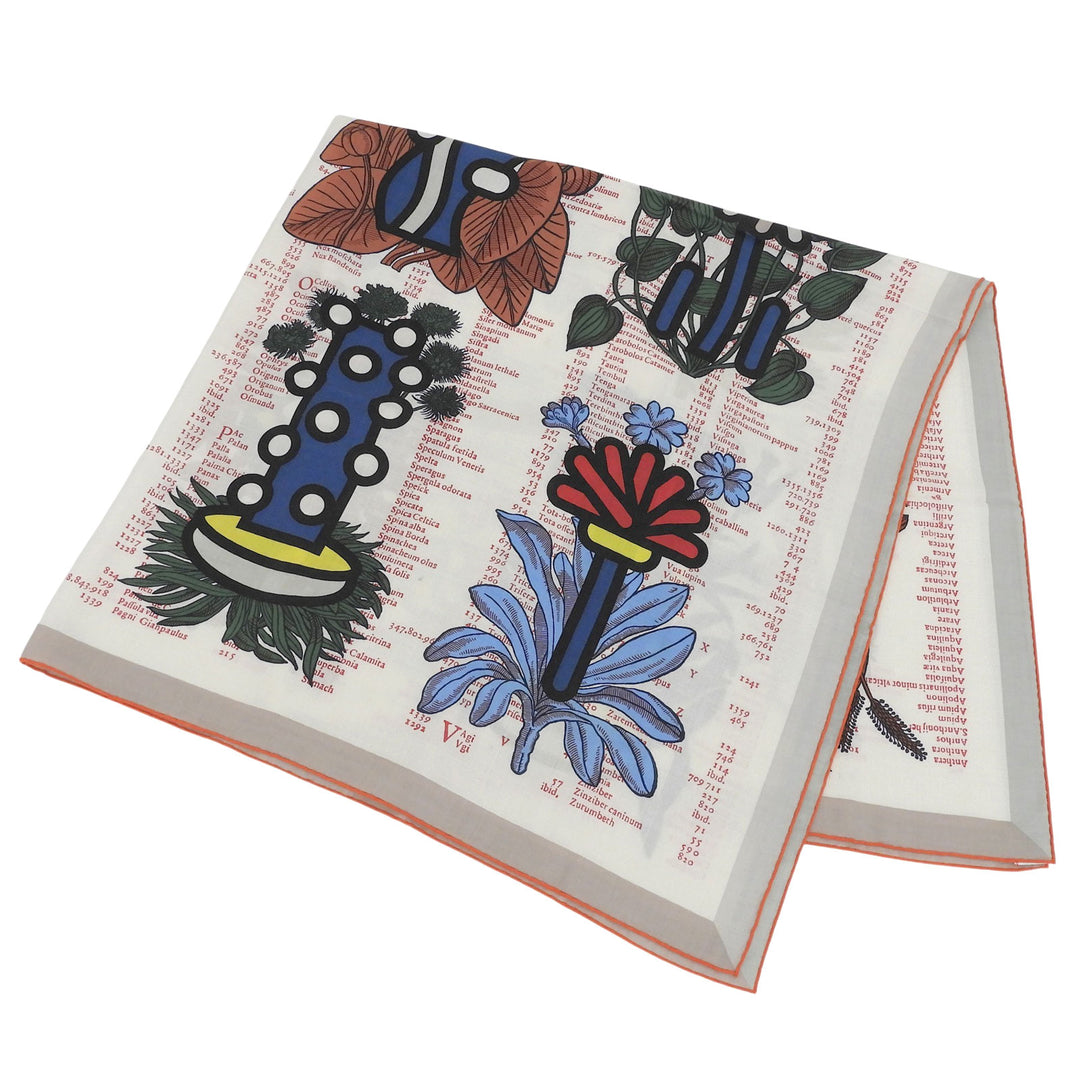 Excellent HERMES scarf BOTANICA GRAFICA Carrejean Carre 140 Multi cashmere Women