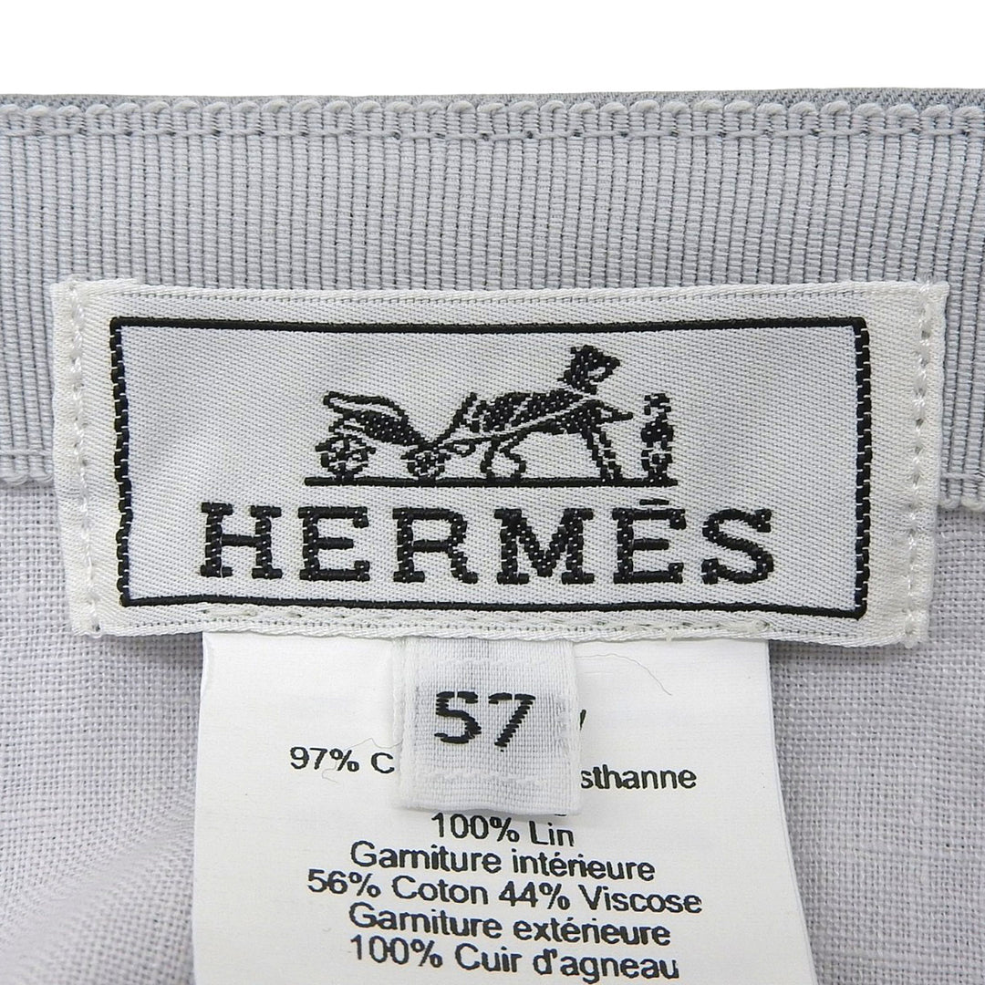 Great HERMES cap Nevada Puzzle Serie Button Leather Hat Baseball 57 H251006N