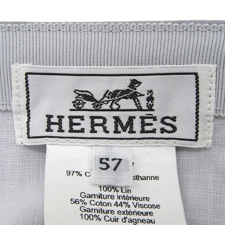 Great HERMES cap Nevada Puzzle Serie Button Leather Hat Baseball 57 H251006N
