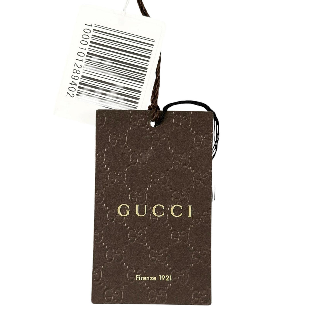 Pristine GUCCI hat Logo-embossed leather band, straw Navy straw mens 57 370640