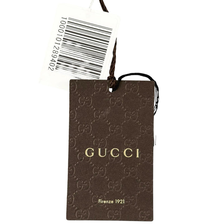 Pristine GUCCI hat Logo-embossed leather band, straw Navy straw mens 57 370640