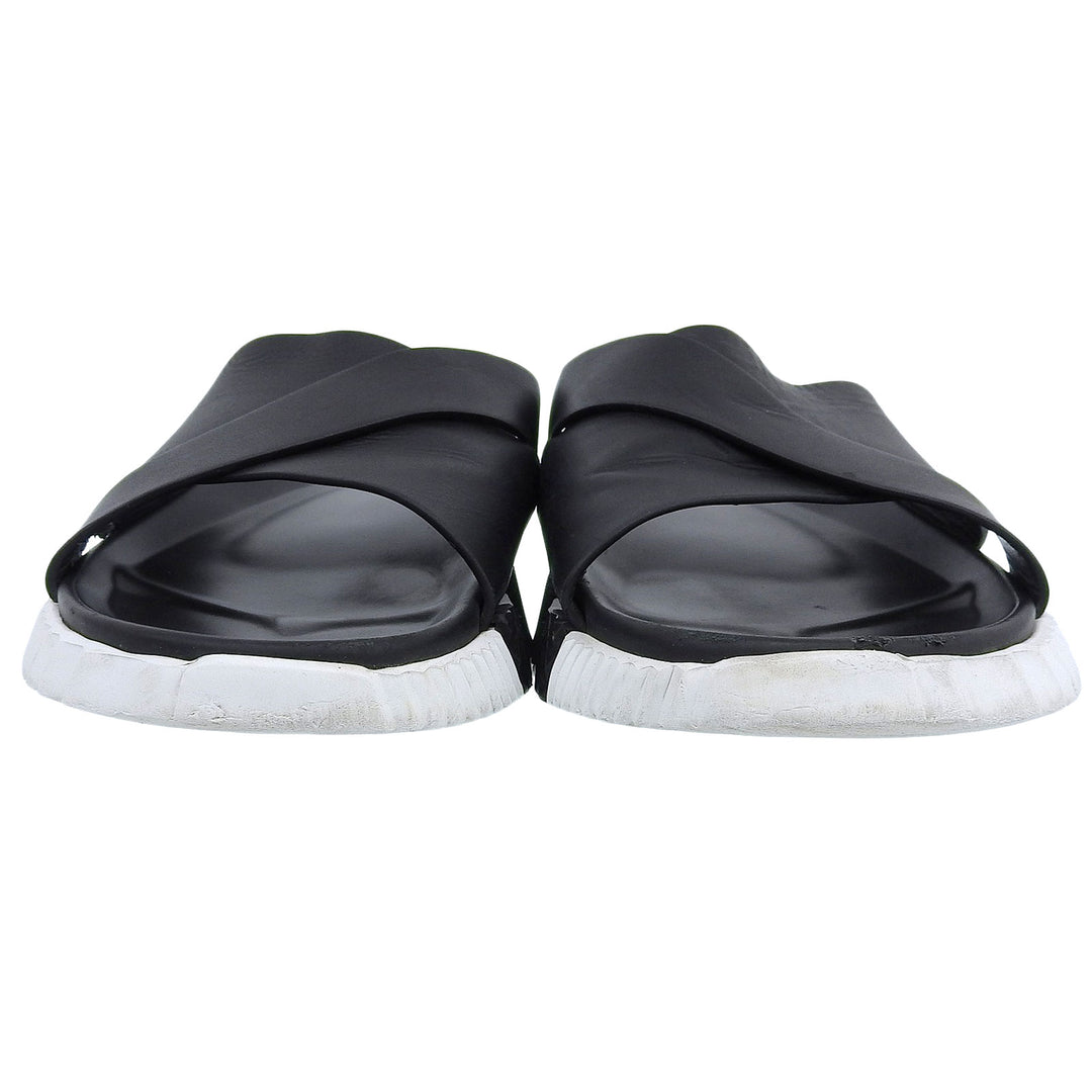 Good HERMES Sandals infrastructure Open-toe cross design leather 44 241919ZH