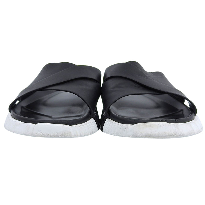 Good HERMES Sandals infrastructure Open-toe cross design leather 44 241919ZH