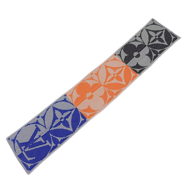 Excellent LOUIS VUITTON Scarf Echarpe Rib Flower Knit stall Multi wool M78005