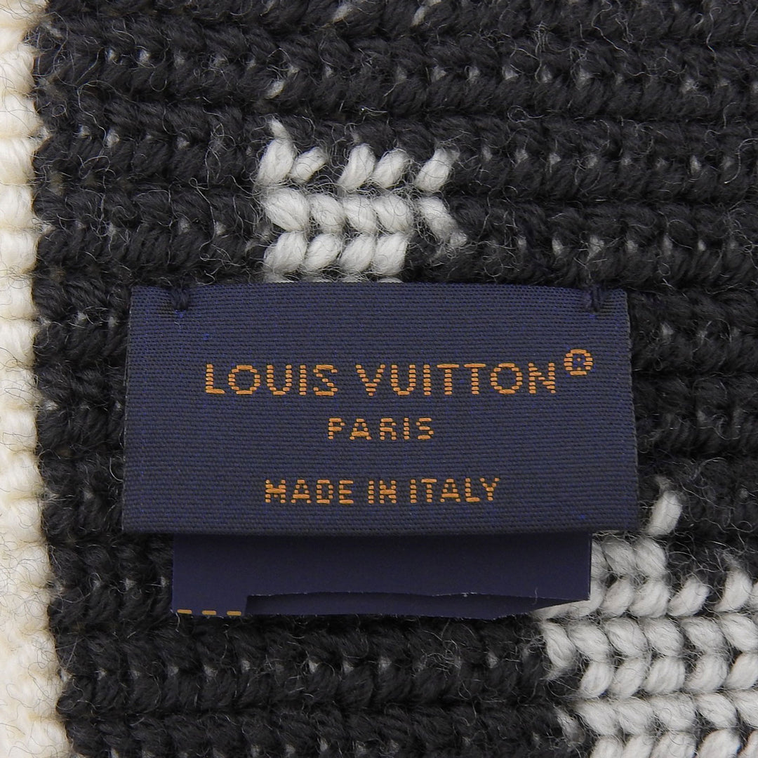 Excellent LOUIS VUITTON Scarf Echarpe Rib Flower Knit stall Multi wool M78005