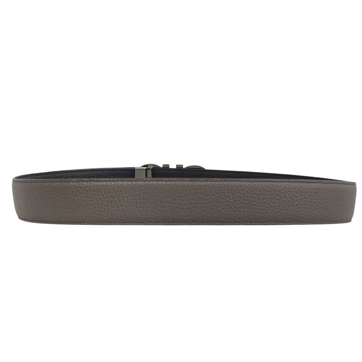 Pristine Salvatore Ferragamo belt Gancini buckle reversible gray leather mens