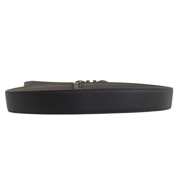 Pristine Salvatore Ferragamo belt Gancini buckle reversible gray leather mens