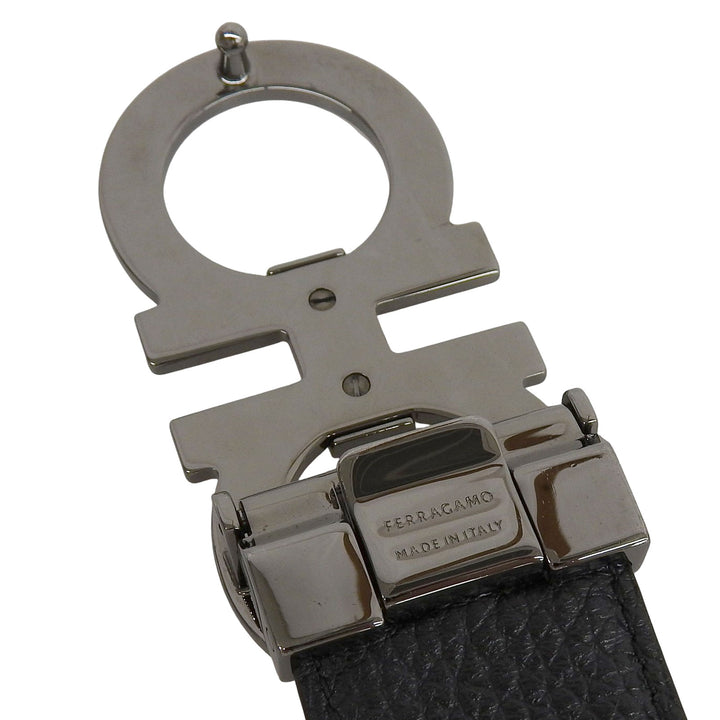 Pristine Salvatore Ferragamo belt Gancini buckle reversible gray leather mens