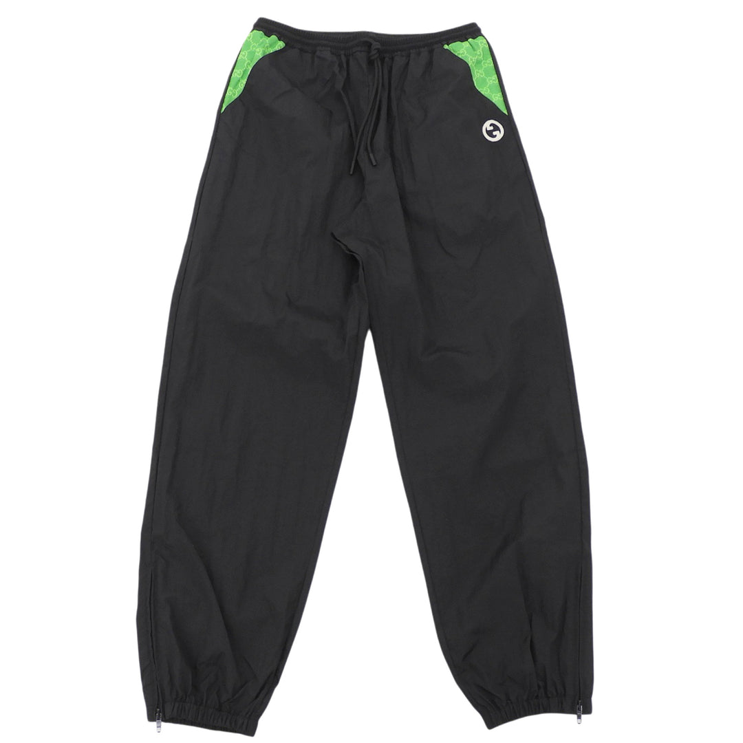 Pristine GUCCI Pants TRAINING PANTS GG canvas black Nylon mens XL 746824