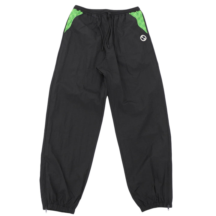Pristine GUCCI Pants TRAINING PANTS GG canvas black Nylon mens XL 746824
