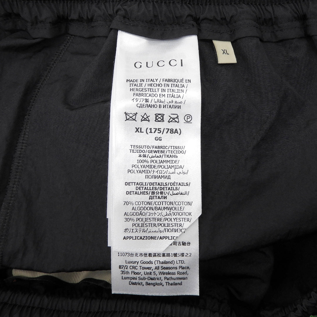 Pristine GUCCI Pants TRAINING PANTS GG canvas black Nylon mens XL 746824