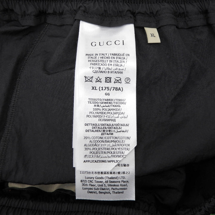 Pristine GUCCI Pants TRAINING PANTS GG canvas black Nylon mens XL 746824