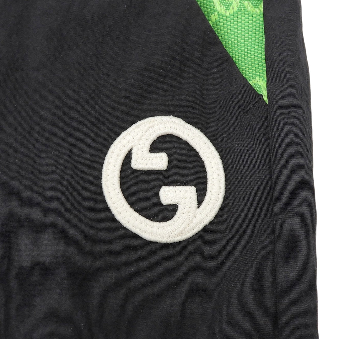 Pristine GUCCI Pants TRAINING PANTS GG canvas black Nylon mens XL 746824