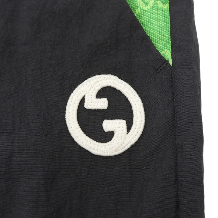 Pristine GUCCI Pants TRAINING PANTS GG canvas black Nylon mens XL 746824