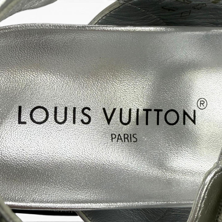 Pristine LOUIS VUITTON Sandals Paseo Line Logo design Velcro leather flats 35