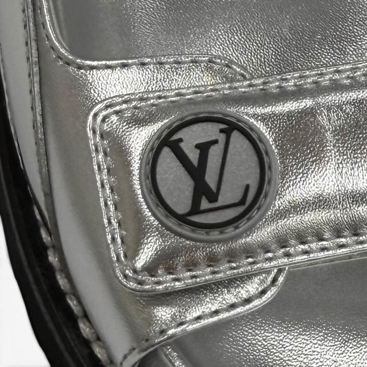 Pristine LOUIS VUITTON Sandals Paseo Line Logo design Velcro leather flats 35