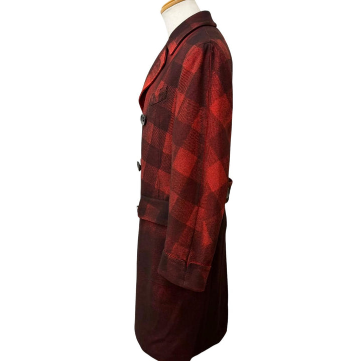 Excellent Gabriele Pasini Chester coat Check Pattern Logo Button Double-Breasted