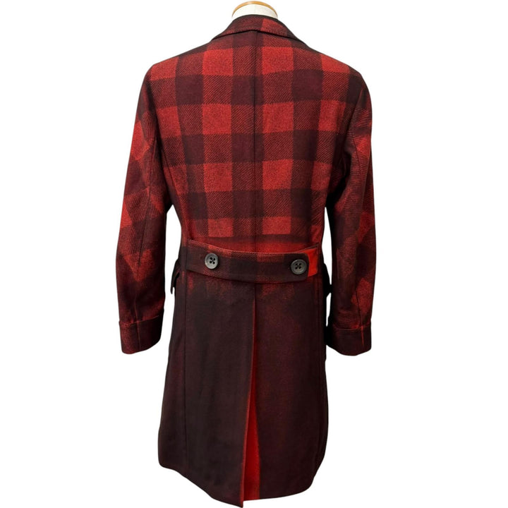 Excellent Gabriele Pasini Chester coat Check Pattern Logo Button Double-Breasted