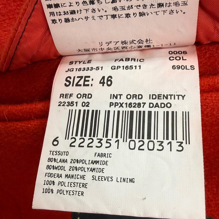 Excellent Gabriele Pasini Chester coat Check Pattern Logo Button Double-Breasted