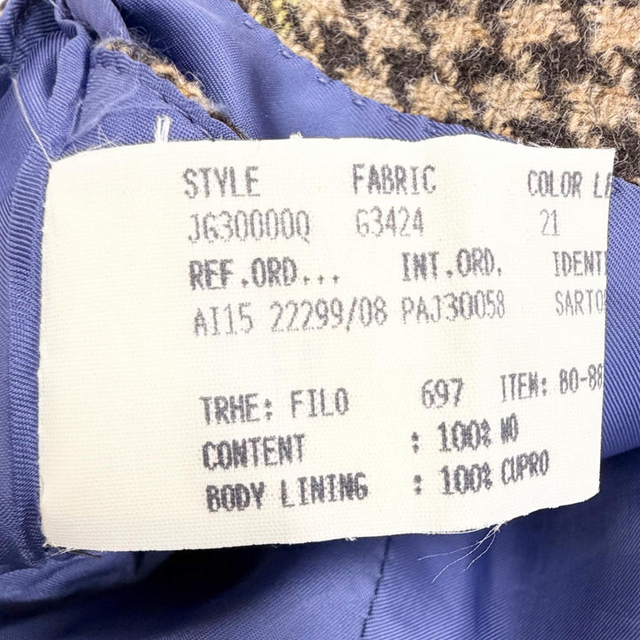 Great Gabriele Pasini tailored jacket Check Pattern Tweed Single Brown wool 48