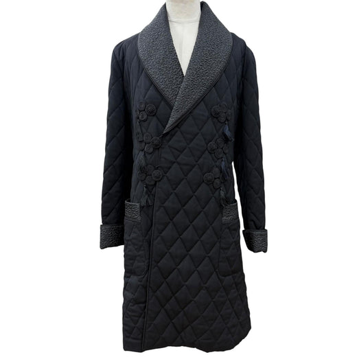 Excellent Jean Paul GAULTIER HOMME coat Quilted, padded black wool mens 48