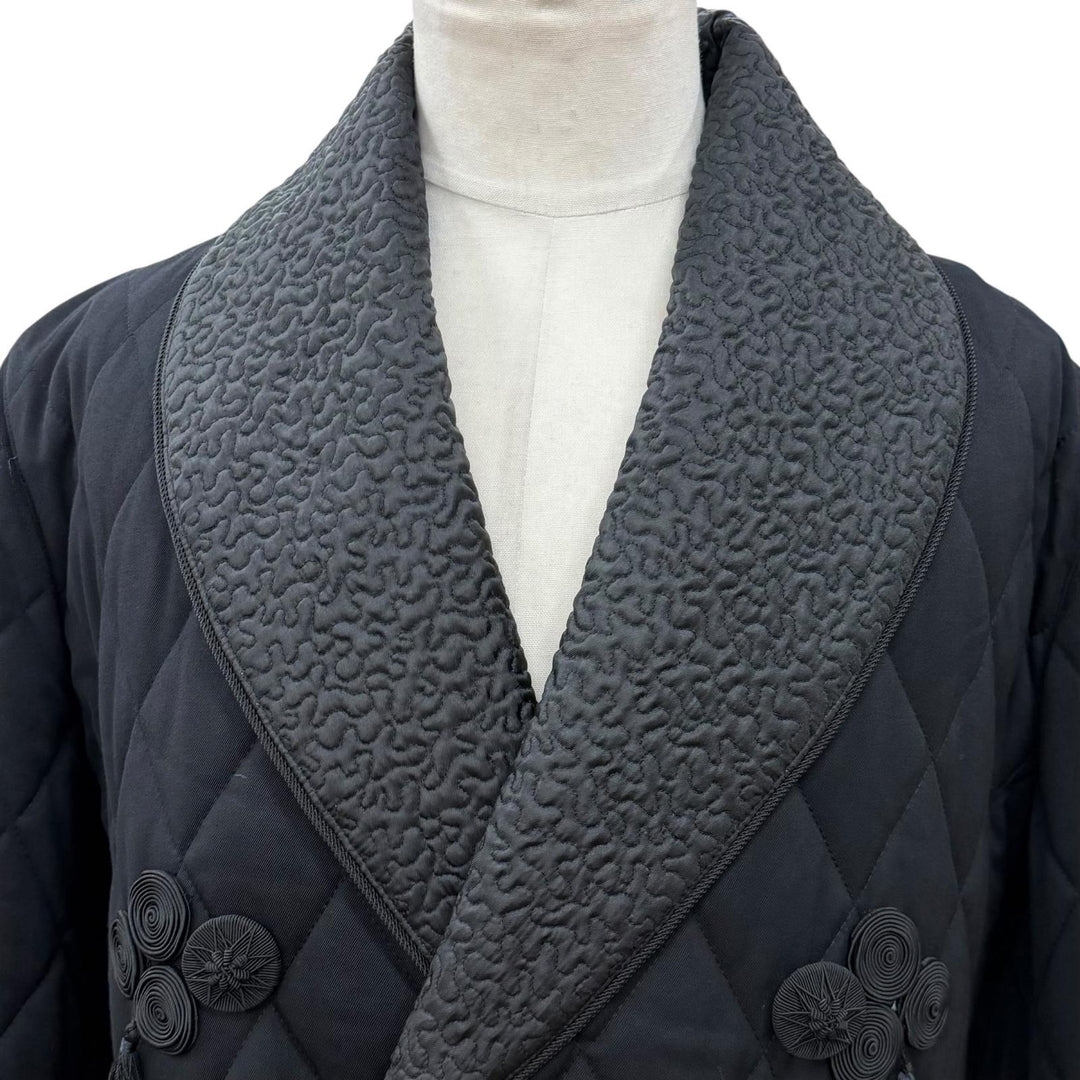 Excellent Jean Paul GAULTIER HOMME coat Quilted, padded black wool mens 48