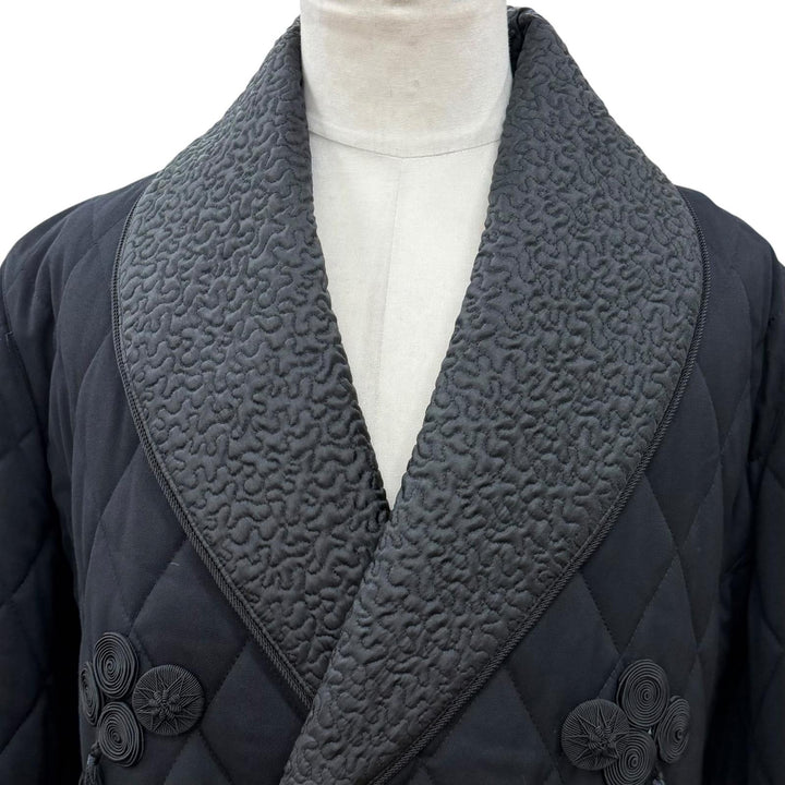 Excellent Jean Paul GAULTIER HOMME coat Quilted, padded black wool mens 48