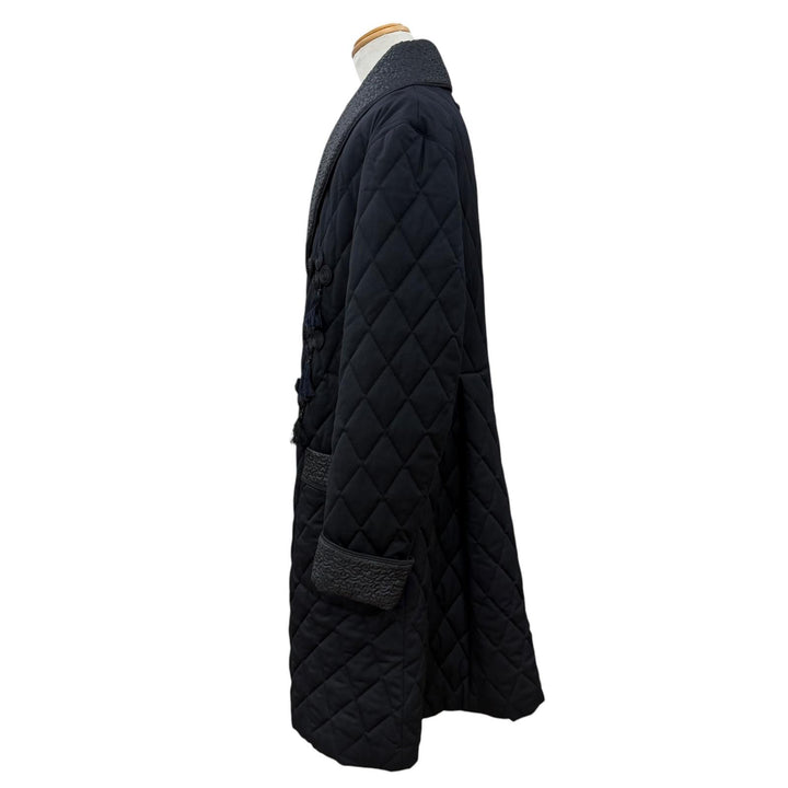 Excellent Jean Paul GAULTIER HOMME coat Quilted, padded black wool mens 48