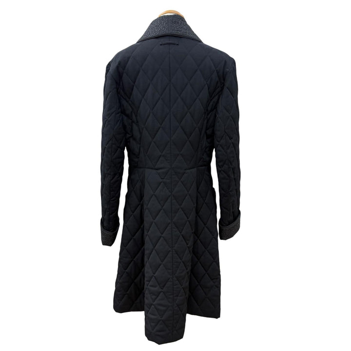 Excellent Jean Paul GAULTIER HOMME coat Quilted, padded black wool mens 48