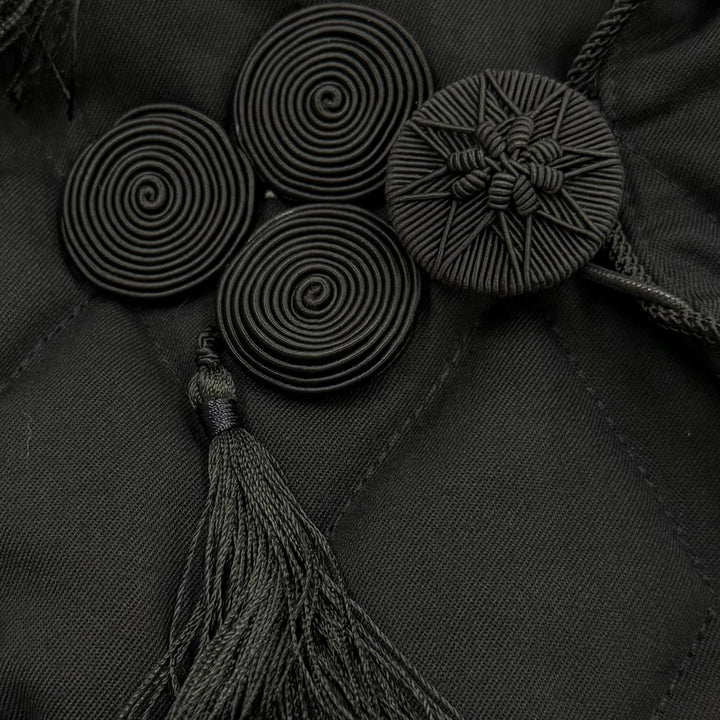 Excellent Jean Paul GAULTIER HOMME coat Quilted, padded black wool mens 48