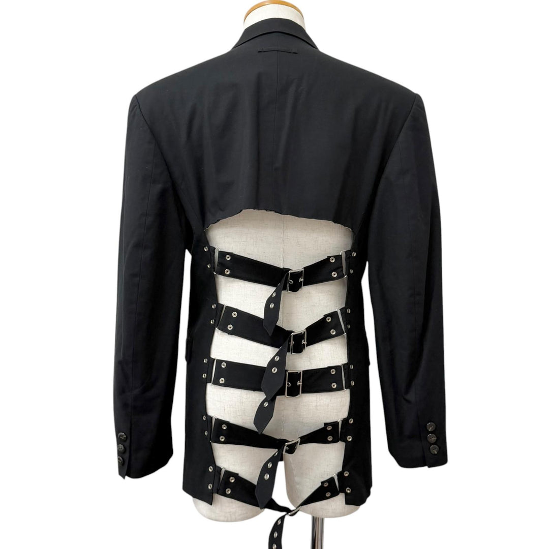 Great Jean Paul GAULTIER HOMME Jacket Bondage black cotton mens 48