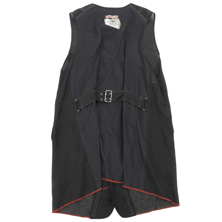 Excellent Jean Paul GAULTIER HOMME Best Stitchwork vest black linen mens 48