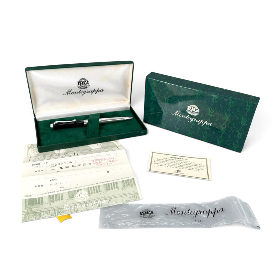 Great Montegrappa Ballpoint pen Logo engraved twist style Silver SV925 mens