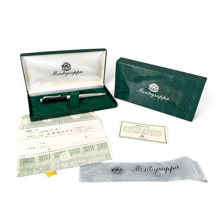 Great Montegrappa Ballpoint pen Logo engraved twist style Silver SV925 mens