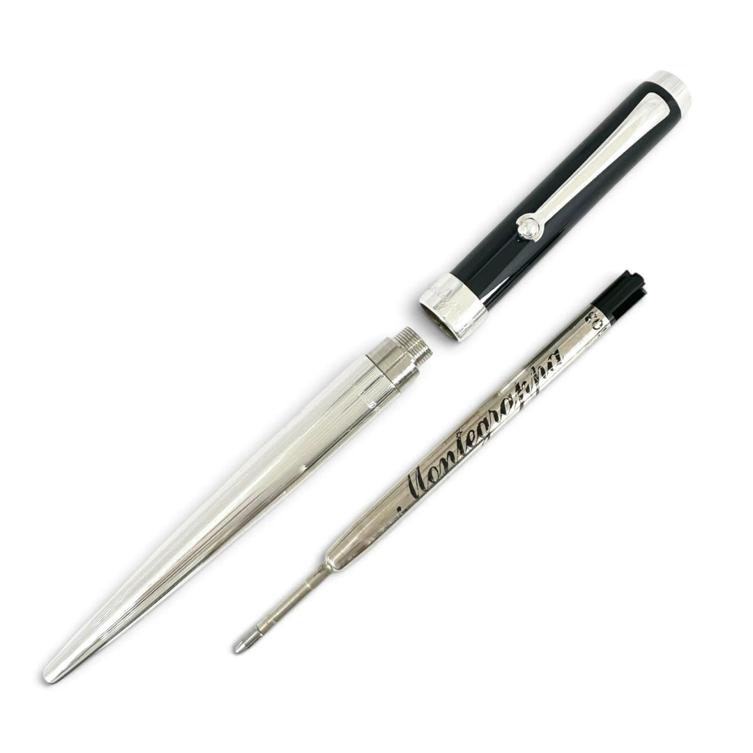 Great Montegrappa Ballpoint pen Logo engraved twist style Silver SV925 mens