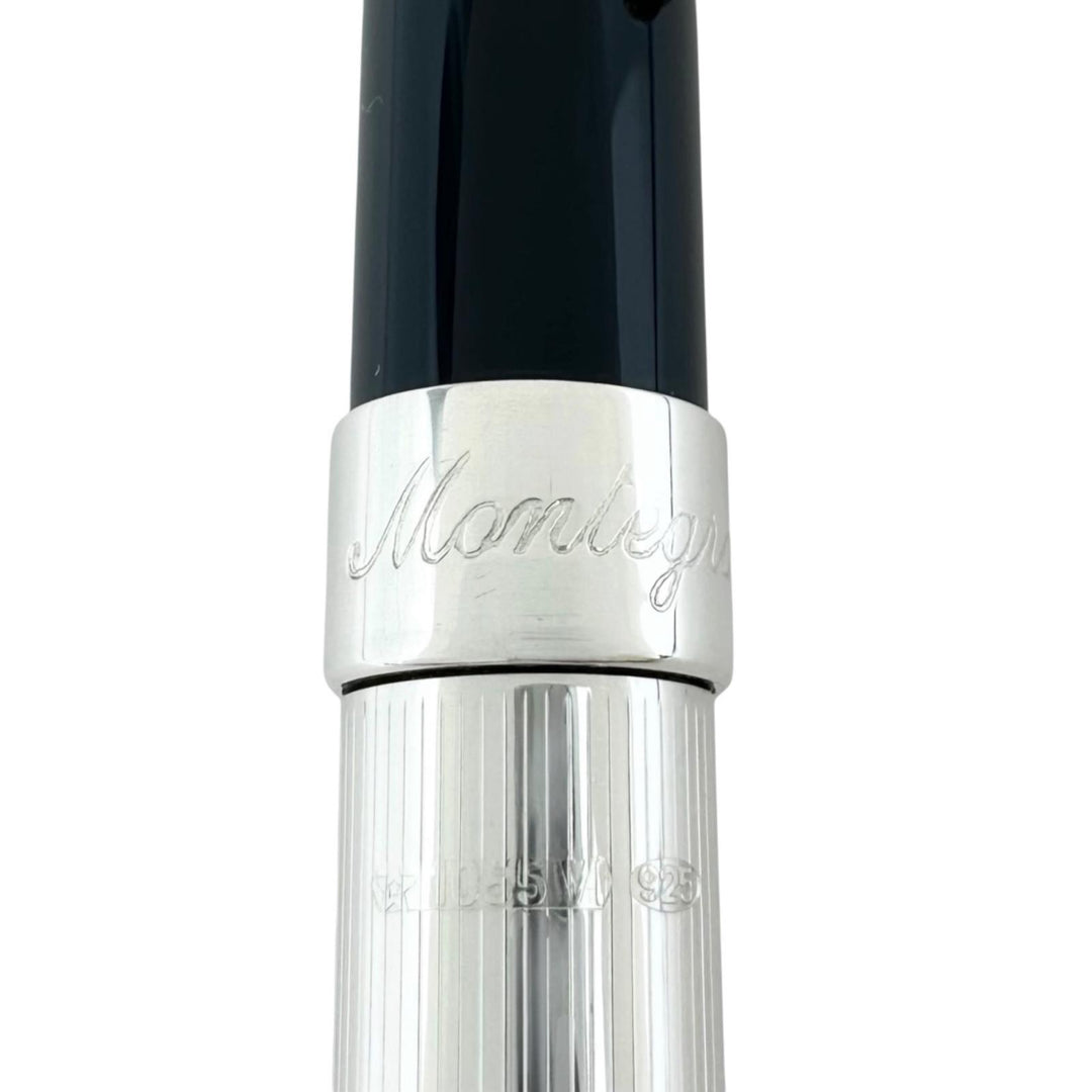 Great Montegrappa Ballpoint pen Logo engraved twist style Silver SV925 mens