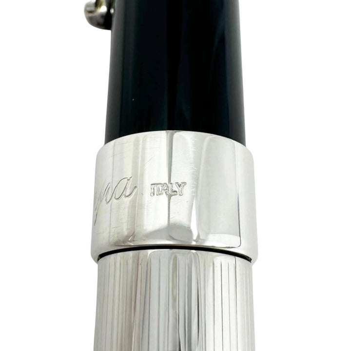 Great Montegrappa Ballpoint pen Logo engraved twist style Silver SV925 mens