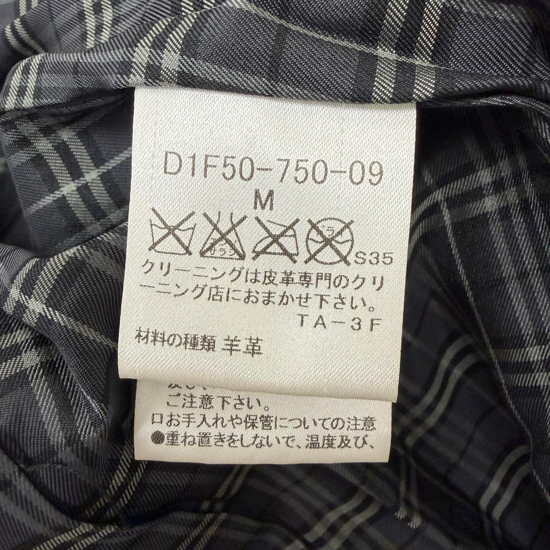 Great BURBERRY BLACK LABEL leather jacket Back Check Pattern black