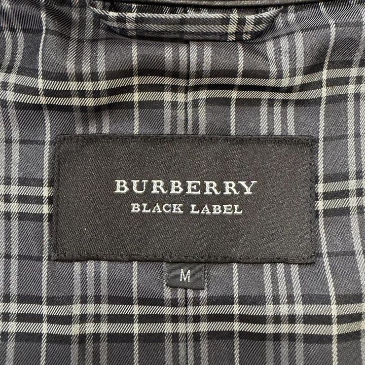 Great BURBERRY BLACK LABEL leather jacket Back Check Pattern black