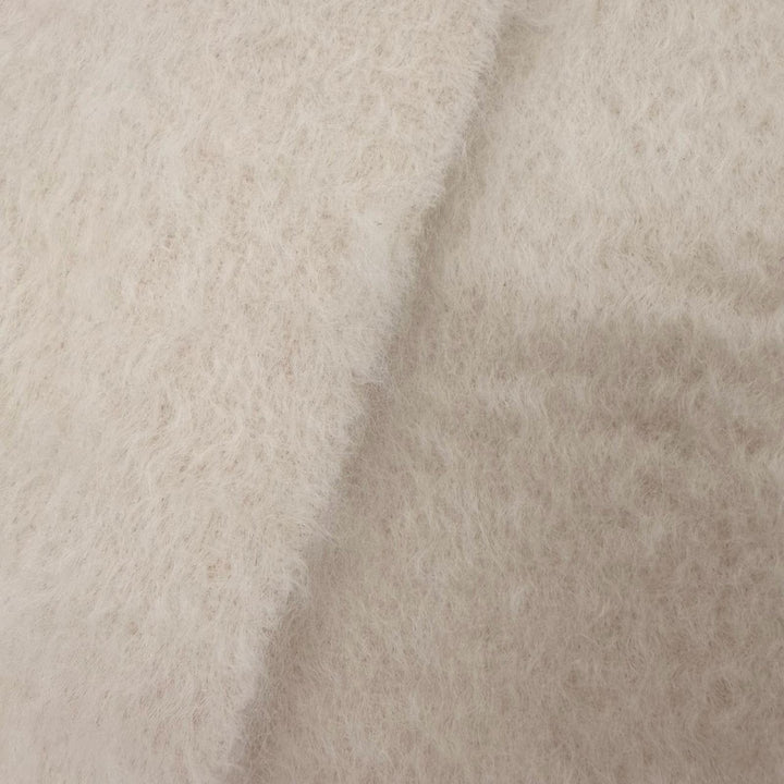 Excellent LOEWE Scarf Anagram leather patch with fringe Ivory mohair Women