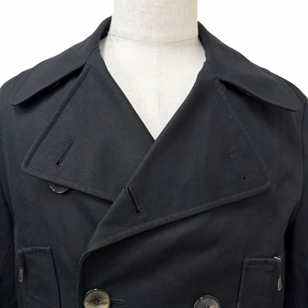 Great YVES SAINT LAURENT pea coat Rive Gauche Big YSL Double-Breasted