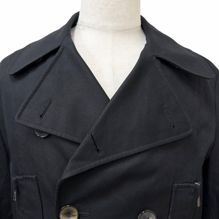 Great YVES SAINT LAURENT pea coat Rive Gauche Big YSL Double-Breasted