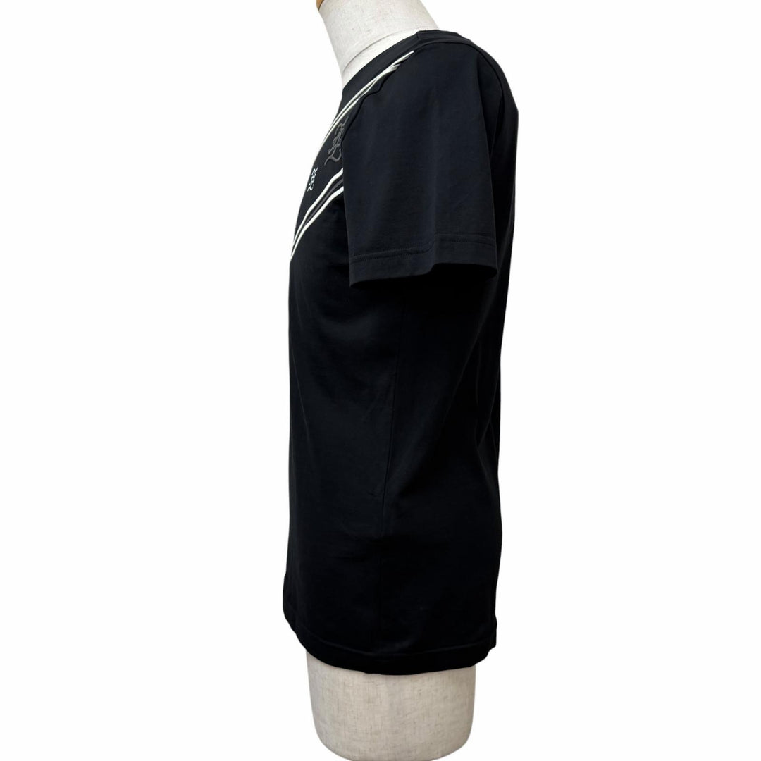 Pristine FENDI Short sleeve T-shirt FF Logo Car Ligraphy black cotton mens S