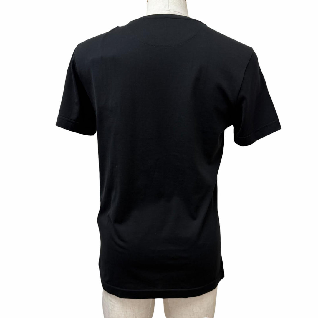 Pristine FENDI Short sleeve T-shirt FF Logo Car Ligraphy black cotton mens S