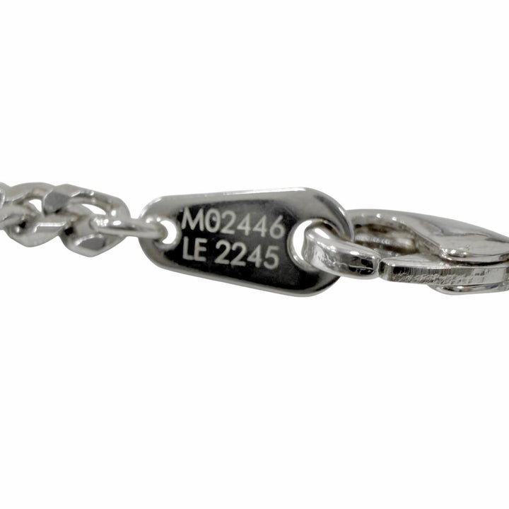 Excellent LOUIS VUITTON Necklace Pendant Damier Staple Silver mens M02446