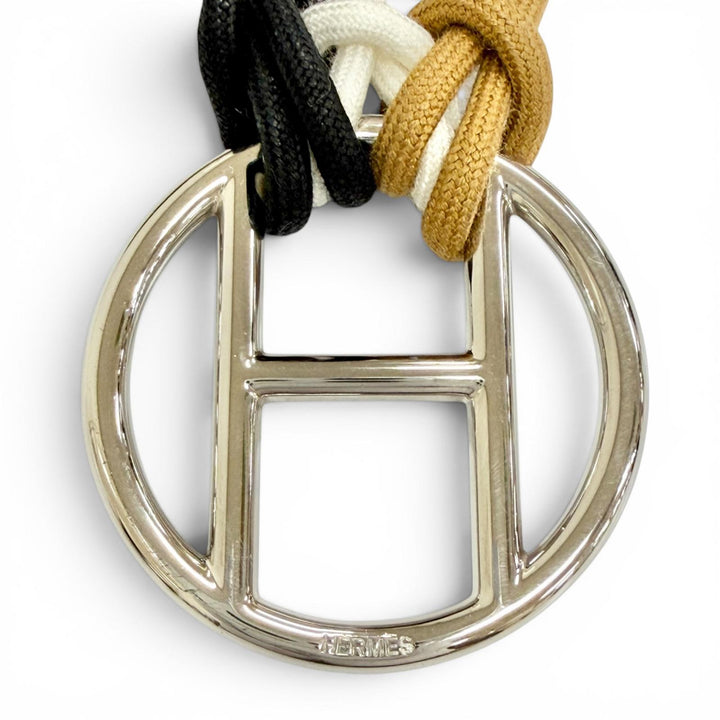 Excellent HERMES belt Sash Belt H-motif cord/string, 3 colors black Women